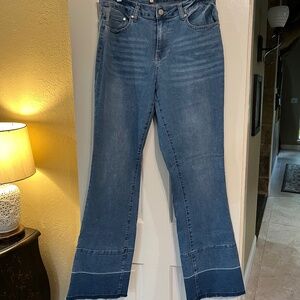 Reba Women's Bootcut Release Hem Frayed Cotton Stretch Jeans Size 10
